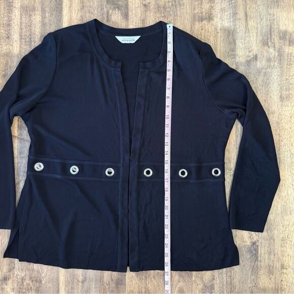 Exclusively Misook Women's Knit Cardigan Metal Grommet Detail Sweater Size Large - Picture 6 of 8
